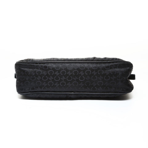 CELINE Satin C Macadam Shoulder Bag black WS28686