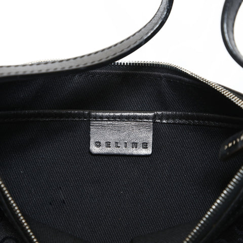 CELINE Satin C Macadam Shoulder Bag black WS28686