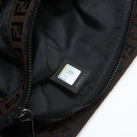FENDI Zucchino Canvas Handbag Brown WS28687