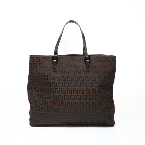 FENDI Zucchino Canvas Handbag Brown WS28687