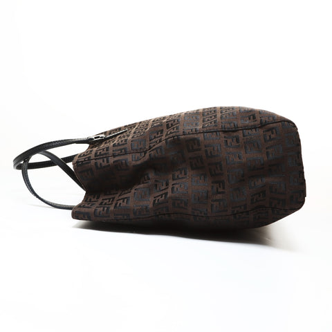 FENDI Zucchino Canvas Handbag Brown WS28687