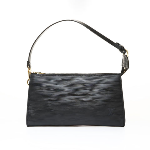 LOUIS VUITTON 2001 Pochette Accessoires Epi Handbag black WS28688