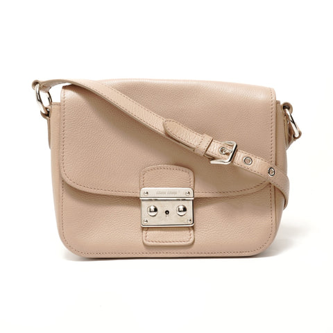 Miu Miu Vitello Phoenix Pushlock Shoulder Bag beige WS28704