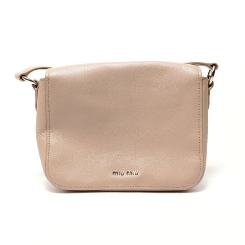 Miu Miu Vitello Phoenix Pushlock Shoulder Bag beige WS28704