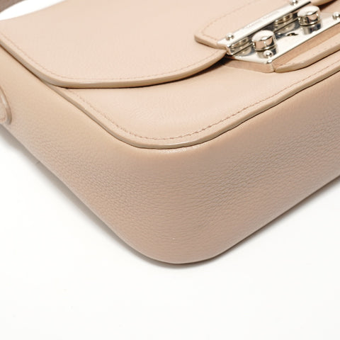 Miu Miu Vitello Phoenix Pushlock Shoulder Bag beige WS28704