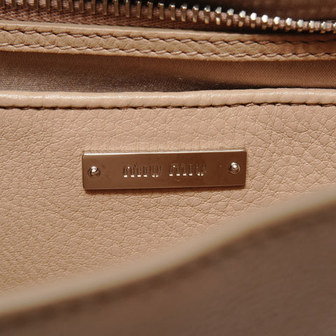 Miu Miu Vitello Phoenix Pushlock Shoulder Bag beige WS28704