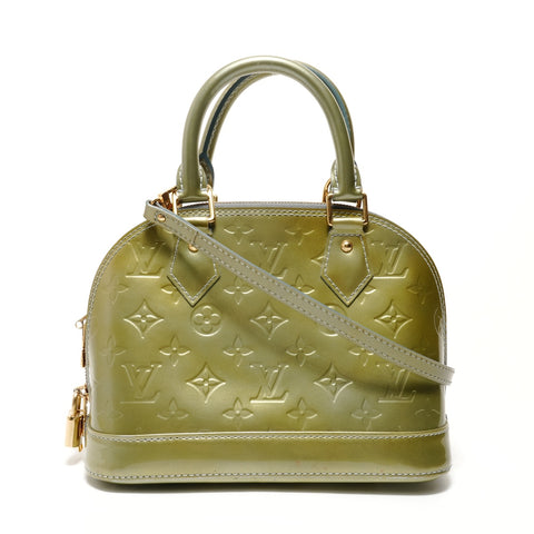 LOUIS VUITTON Alma BB Monogram Vernis, manufactured in 2011. Handbag green WS28707