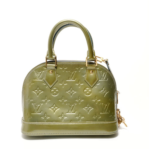 LOUIS VUITTON Alma BB Monogram Vernis, manufactured in 2011. Handbag green WS28707