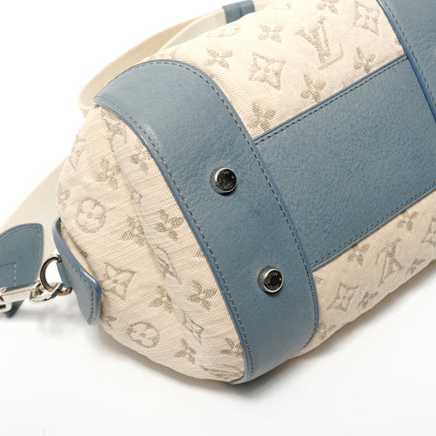LOUIS VUITTON Monogram denim round pochette, made in 2012. Shoulder Bag beige WS28709