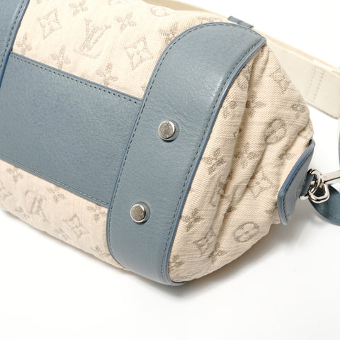 LOUIS VUITTON Monogram denim round pochette, made in 2012. Shoulder Bag beige WS28709