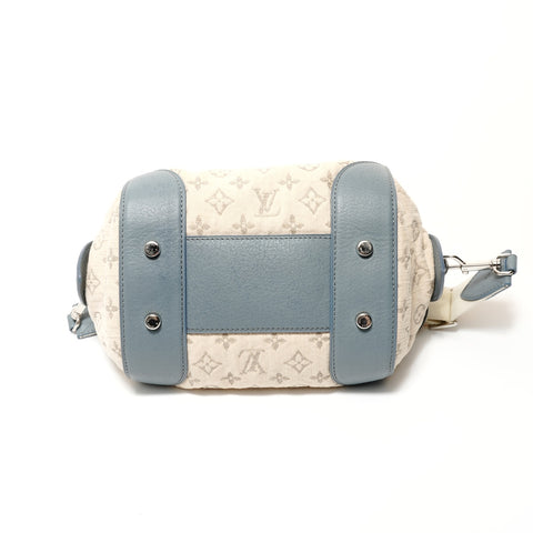LOUIS VUITTON Monogram denim round pochette, made in 2012. Shoulder Bag beige WS28709