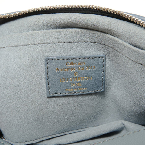 LOUIS VUITTON Monogram denim round pochette, made in 2012. Shoulder Bag beige WS28709