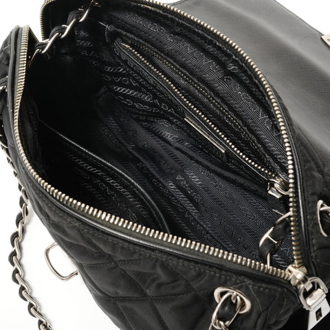 PRADA Nylon quilting Shoulder Bag black WS28711