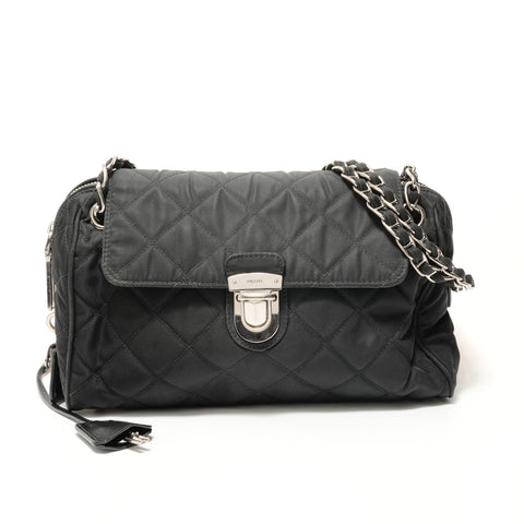 PRADA Nylon quilting Shoulder Bag black WS28711