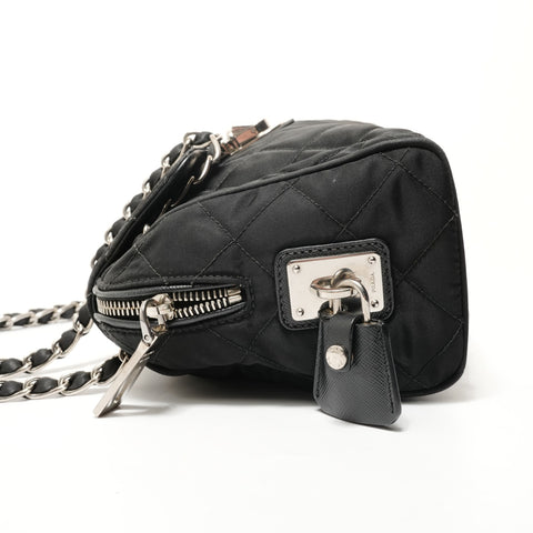 PRADA Nylon quilting Shoulder Bag black WS28711