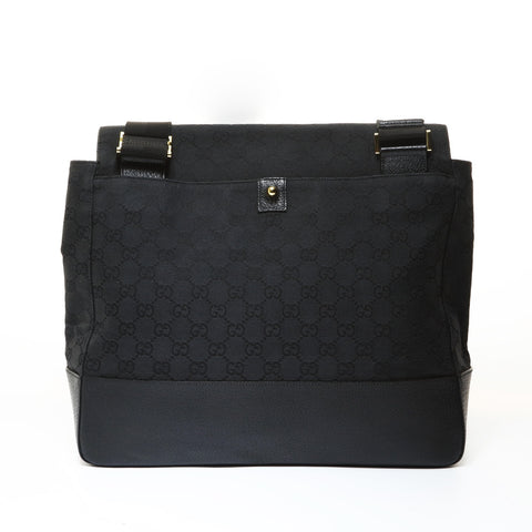 GUCCI GG Canvas Metal Gold Shoulder Bag black WS28714