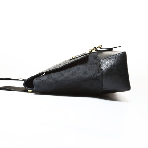 GUCCI GG Canvas Metal Gold Shoulder Bag black WS28714