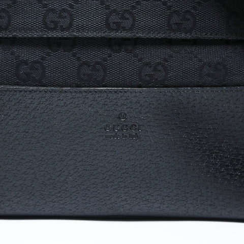 GUCCI GG Canvas Metal Gold Shoulder Bag black WS28714