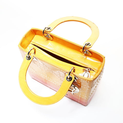 Christian Dior Lady Dior Cannage Gradient 2WAY Shoulder Bag Orange WS28718