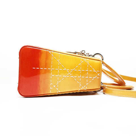 Christian Dior Lady Dior Cannage Gradient 2WAY Shoulder Bag Orange WS28718