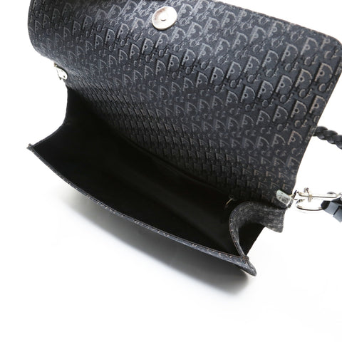 Christian Dior Trotter Canvas with Charm Shoulder Bag black WS28719