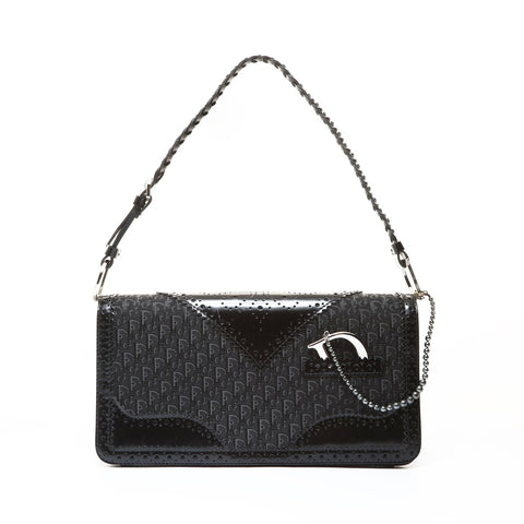 Christian Dior Trotter Canvas with Charm Shoulder Bag black WS28719
