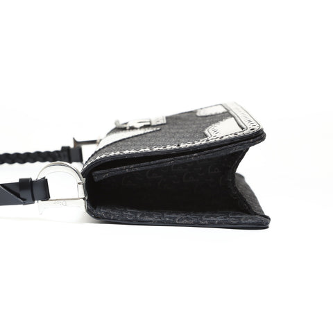 Christian Dior Trotter Canvas with Charm Shoulder Bag black WS28719