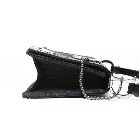 Christian Dior Trotter Canvas with Charm Shoulder Bag black WS28719