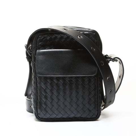 BOTTEGAVENETA INTRECCIATO leather Shoulder Bag black WS28720