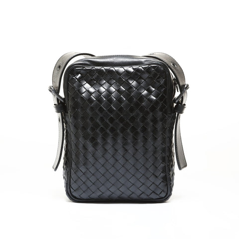 BOTTEGAVENETA INTRECCIATO leather Shoulder Bag black WS28720