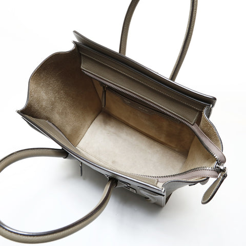 CELINE Luggage Micro Shopper Greige Handbag gray WS28722