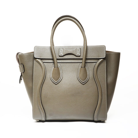 CELINE Luggage Micro Shopper Greige Handbag gray WS28722