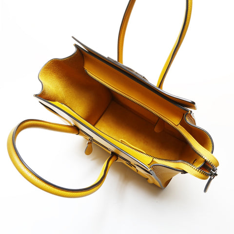 CELINE Luggage micro shopper Handbag yellow WS28726