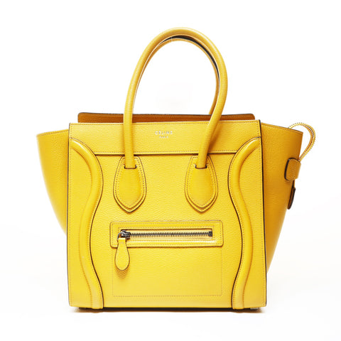 CELINE Luggage micro shopper Handbag yellow WS28726