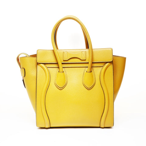 CELINE Luggage micro shopper Handbag yellow WS28726