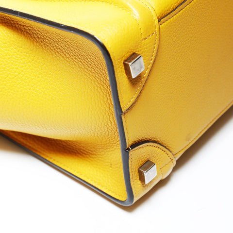 CELINE Luggage micro shopper Handbag yellow WS28726