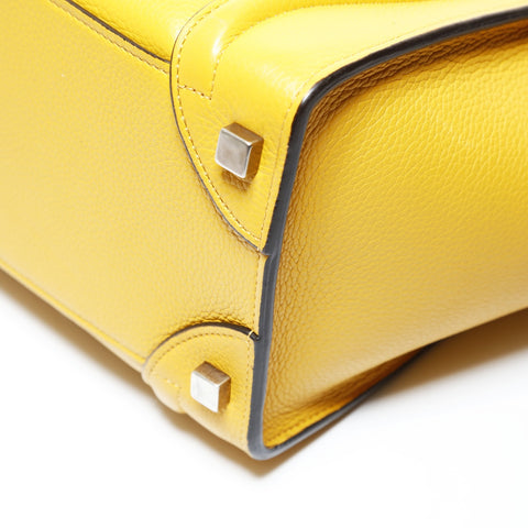 CELINE Luggage micro shopper Handbag yellow WS28726