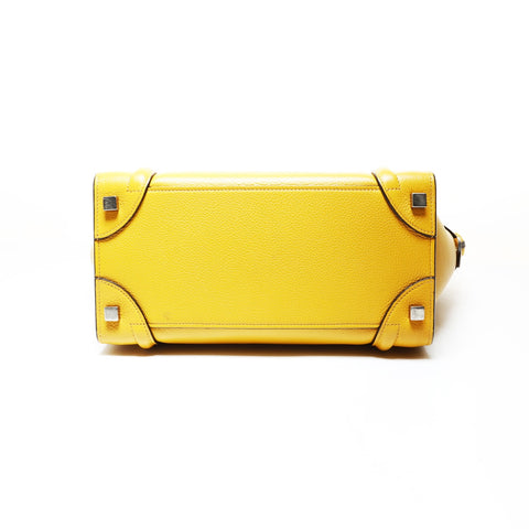 CELINE Luggage micro shopper Handbag yellow WS28726
