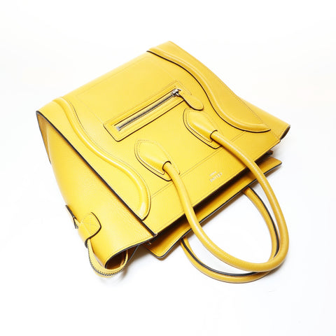 CELINE Luggage micro shopper Handbag yellow WS28726