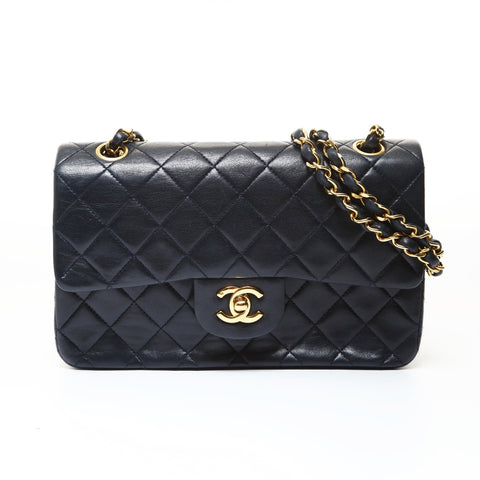 CHANEL Series 0, 1985-1986, Double Flap Matelass 23, Lambskin Shoulder Bag Navy WS28729