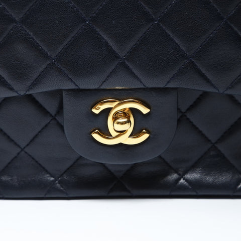 CHANEL Series 0, 1985-1986, Double Flap Matelass 23, Lambskin Shoulder Bag Navy WS28729