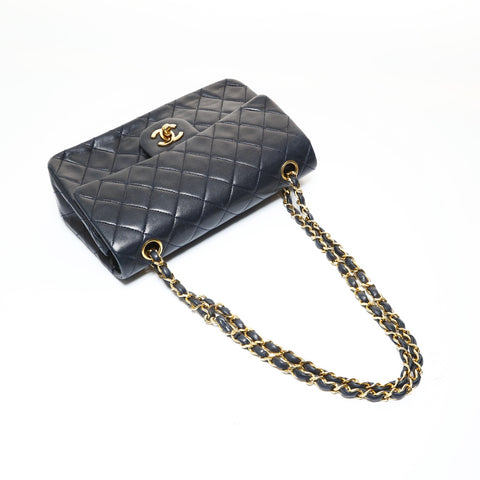 CHANEL Series 0, 1985-1986, Double Flap Matelass 23, Lambskin Shoulder Bag Navy WS28729