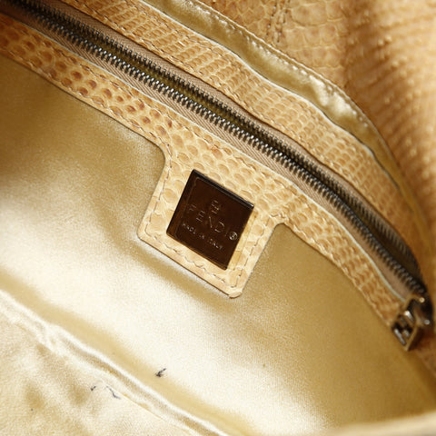 FENDI Python Mamma Baguette Shoulder Bag beige WS28732