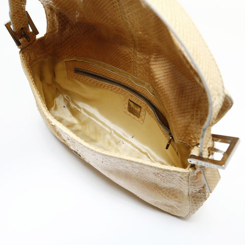 FENDI Python Mamma Baguette Shoulder Bag beige WS28732