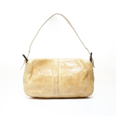 FENDI Python Mamma Baguette Shoulder Bag beige WS28732