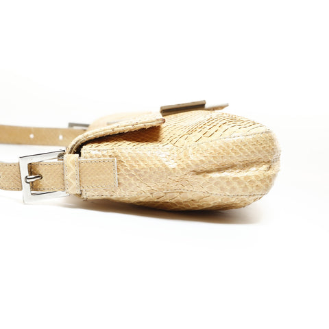 FENDI Python Mamma Baguette Shoulder Bag beige WS28732