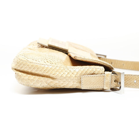 FENDI Python Mamma Baguette Shoulder Bag beige WS28732