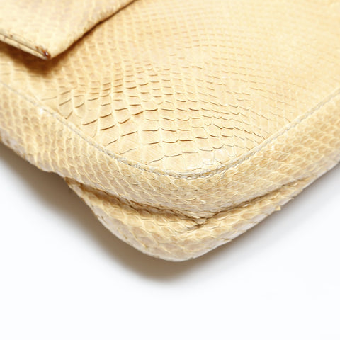 FENDI Python Mamma Baguette Shoulder Bag beige WS28732