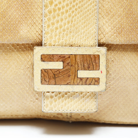FENDI Python Mamma Baguette Shoulder Bag beige WS28732