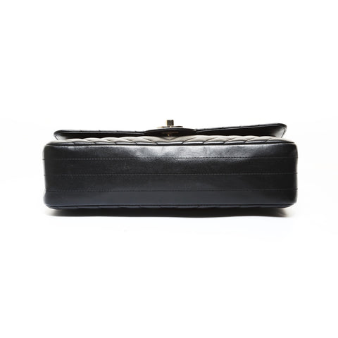 CHANEL Item No. 25, 2018 Chevron COCO Mark Double Flap Shoulder Bag black WS28734